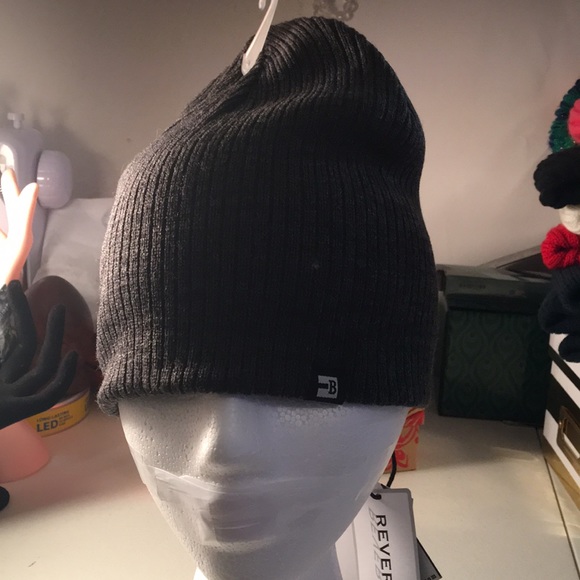 BLOCK Reversible Beanie. Dark / Blue- Gray - Picture 2 of 5